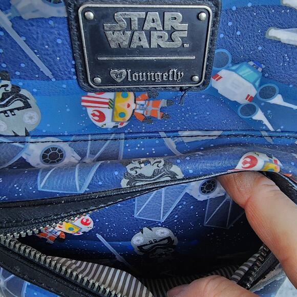 Loungefly Star Wars Mini Backpack Chibi Style X Wing and Tie Fighter NEW - Picture 11 of 14